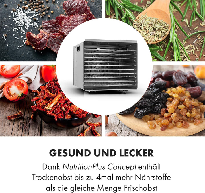 Klarstein Fruit Jerky Pro - Dörrgerät, Dörrautomat, einzeln entnehmbar, einstellbare Temperatur, gro