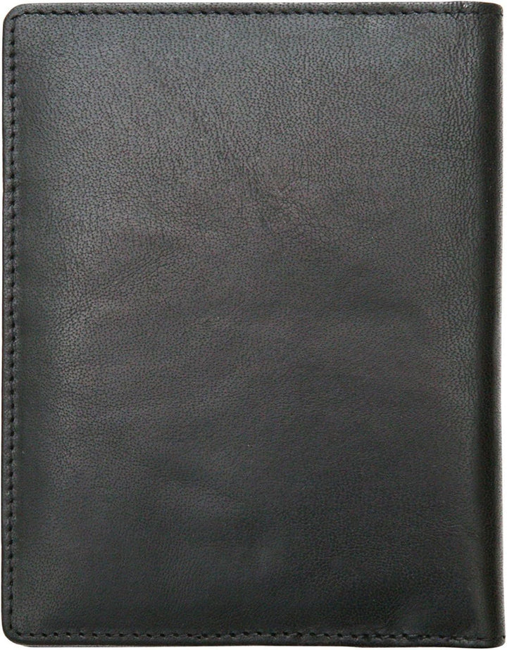 Felda - Reisebrieftasche aus Leder - Reisepasshalter & Kartenfächer - RFID-Blocker - Schwarz, Schwar