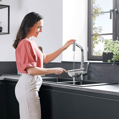 hansgrohe Küchenarmatur Metris M71, Wasserhahn Küche mit Auslauf Höhe 320 mm, 150° drehbar, ausziehb