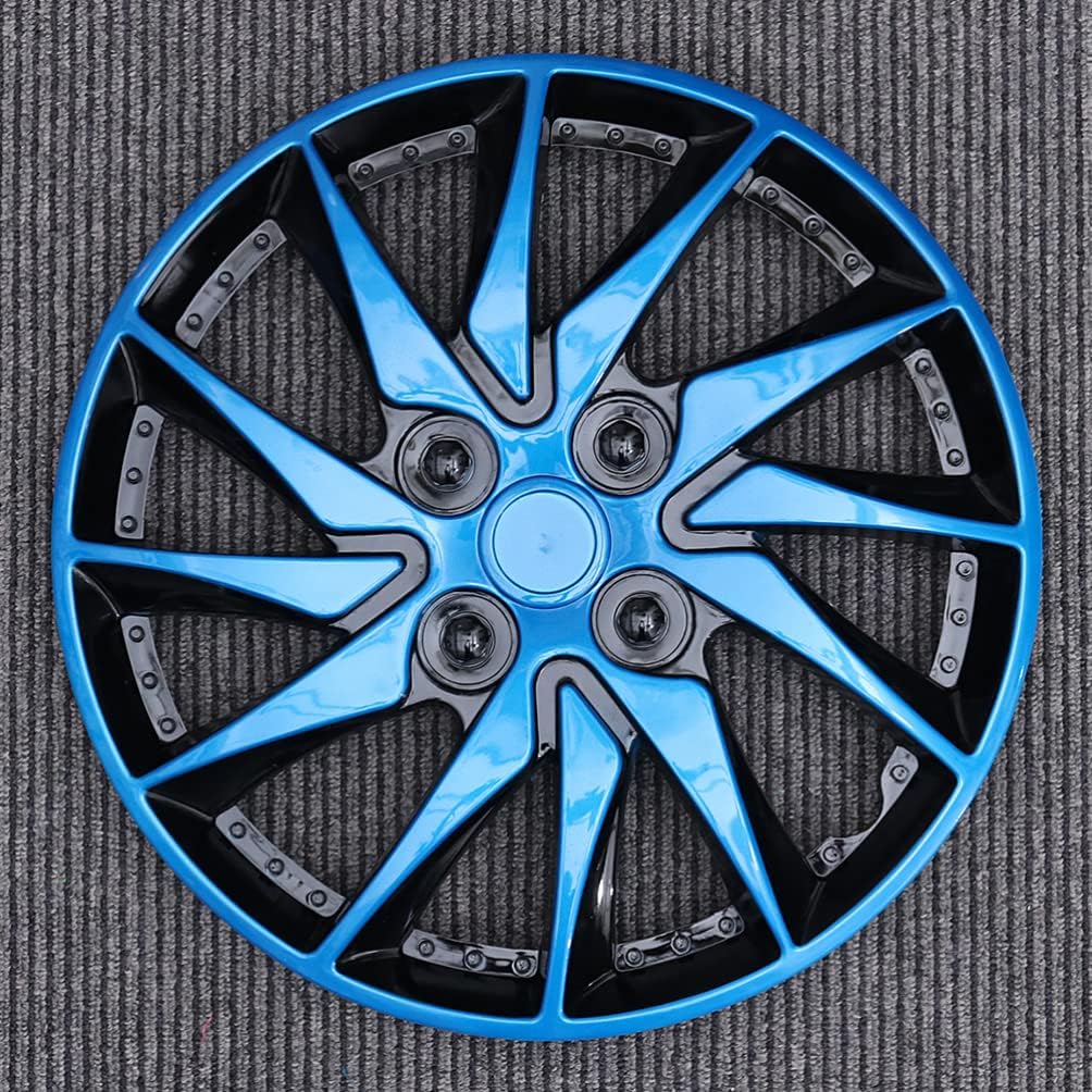 Auto Radkappen 14 Zoll Radzierblenden 2 Stücke Blau Schwarz Universal Auto Refit Zubehör für Fast Al