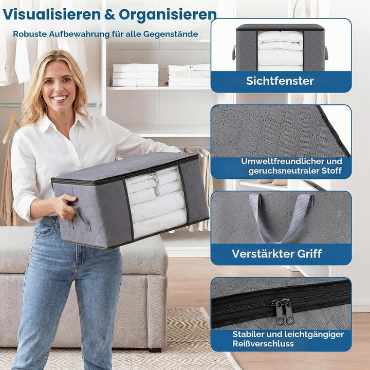 Vakuum Aufbewahrungstasche Grosse Kapazität, Aufbewahrungs Set – 4 Vakuumbeutel, 4 Aufbewahrungsbox