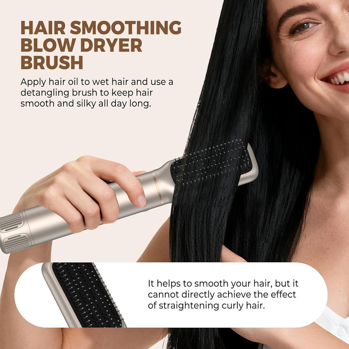 UKLISS 6 in 1 Hairstyler mit LCD-Display, Hair Styler Set mit Föhn für Locken, Rundbürstenföhn, Haar