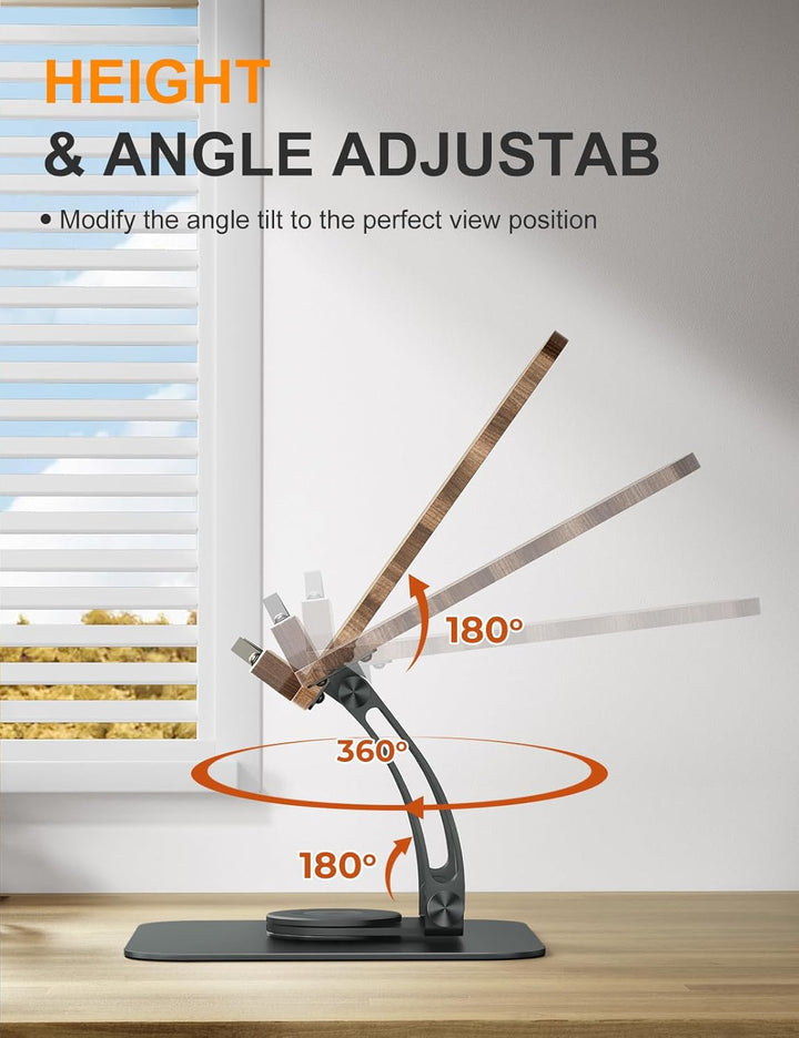 Tounee Buchständer, Verstellbarer Buchhalter mit 360° drehbarer Basis, Kochbuchständer, Rezeptbuchha