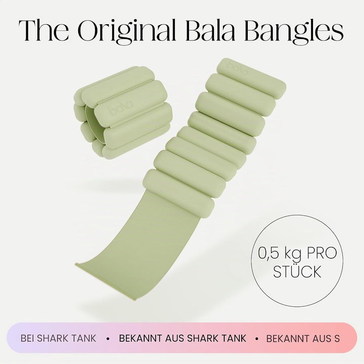 Bala Armreifen – 2er-Set (je 0,5 kg und 0,9 kg) | verstellbare tragbare Handgelenk- und Knöchelgewic