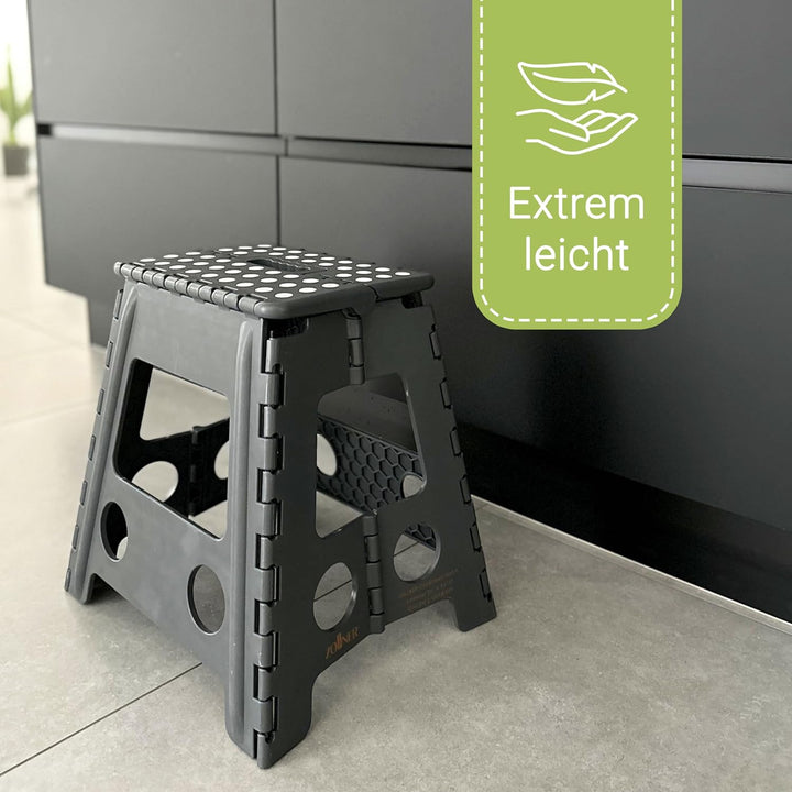 ZOLLNER Tritthocker faltbar - Klapphocker für Kinder und Erwachsene bis 120kg - Anti-Rutsch-Beschich