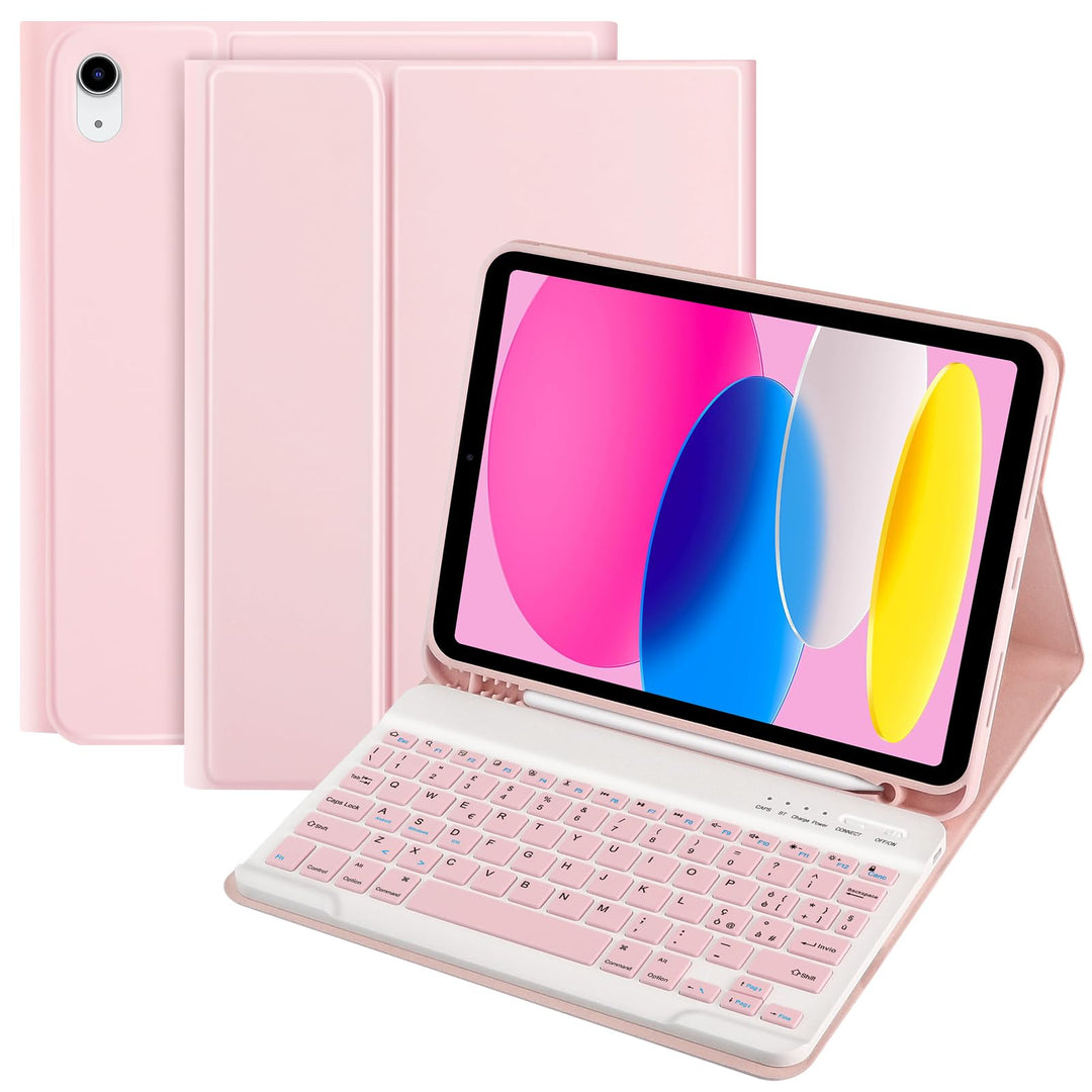 TQQ Hülle mit Tastatur für iPad A16 11 Generation 2025/10 Generation 2022(11/10.9 Zoll), Abnehmbare