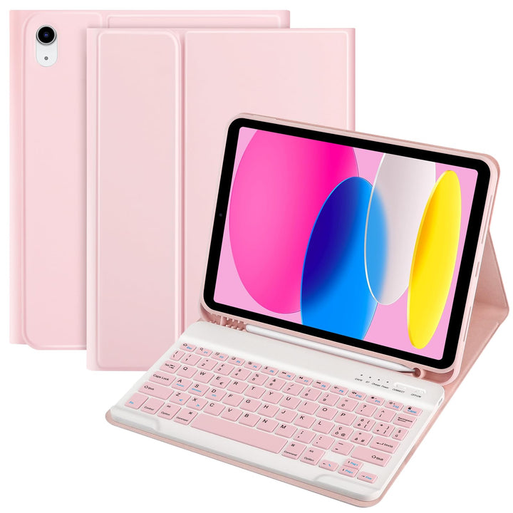 TQQ Hülle mit Tastatur für iPad A16 11 Generation 2025/10 Generation 2022(11/10.9 Zoll), Abnehmbare