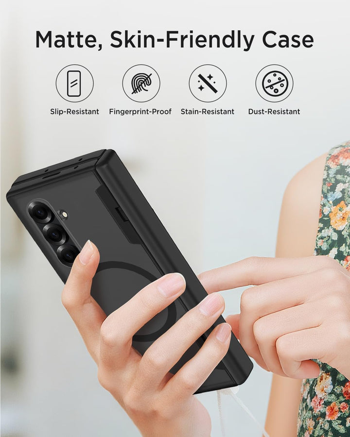 Miimall Kompatibel mit Samsung Galaxy Z Fold 7 Magnetisch Hülle, Anti-SPY Displayschutz & Scharniers