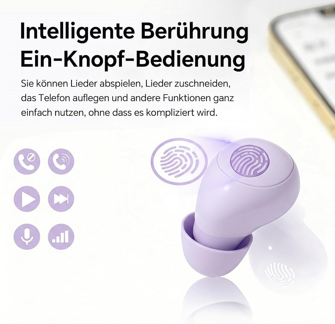 Mini unsichtbare Kopfhörer Bluetooth kabellos in Ear kleinste drahtlose schnurlose Ohrhörer Wireless