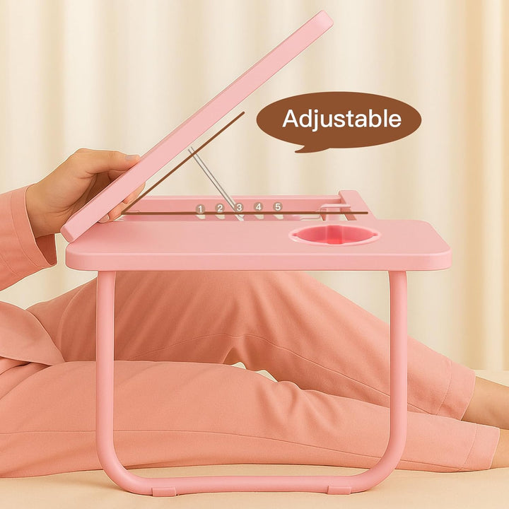 Klappbarer Laptoptisch Höhenverstellbar Lapdesk Notebooktisch mit Neigung Getränkehalter Laptop Tisc