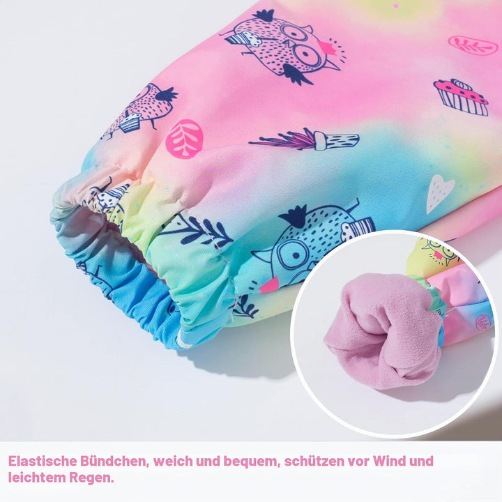 Mädchen Regenjacke - Regenmantel mit Kapuze Outdoor Wasserdichte Jacke Kinder Softshelljacke Übergan