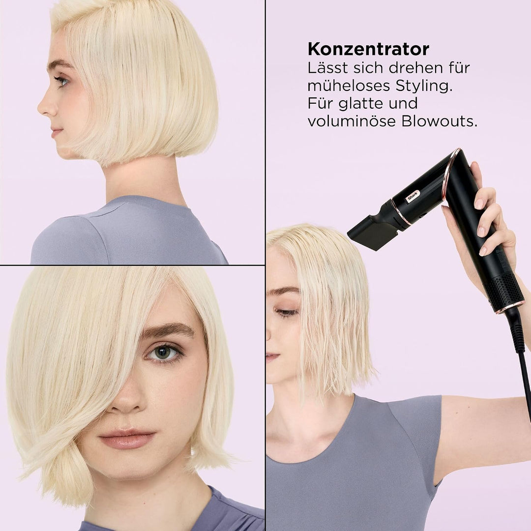 Shark FlexStyle 3-in-1 Luftstyler & Haartrockner, Auto-Wrap-Lockenaufsatz, Ovalbürste, Konzentrator,