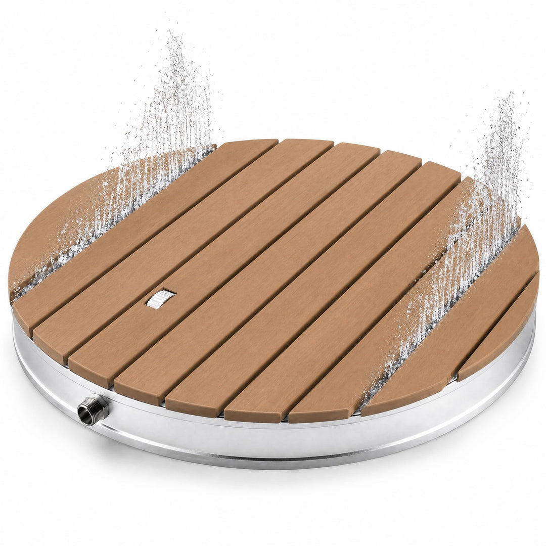 @tec Gartendusche Aussendusche aus WPC, Mobile Bodendusche Campingdusche, Sauna- & Pool-Dusche mit B