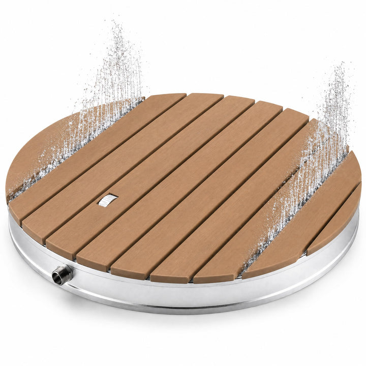 @tec Gartendusche Aussendusche aus WPC, Mobile Bodendusche Campingdusche, Sauna- & Pool-Dusche mit B
