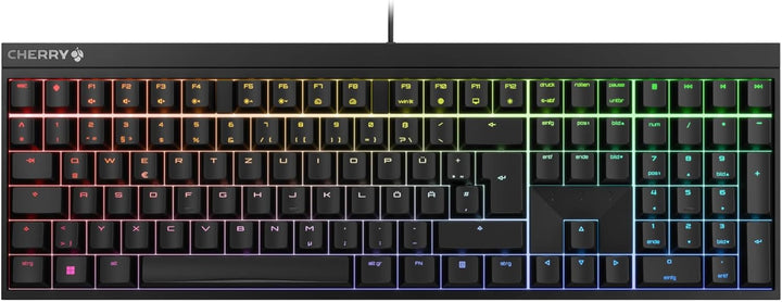 CHERRY MX 2.0S, Kabelgebundene Gaming-Tastatur mit RGB-Beleuchtung, Deutsches Layout (QWERTZ), Desig