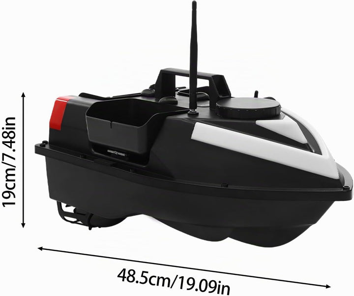 FUROMG Angelboot Futterboot mit Echolot und GPS, 3-Köderboxen Angeln Köder Boot Angeln Köder Boot Mi