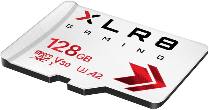 PNY XLR8 Gaming 128 GB Class 10 U3 V30 A2 microSDXC Flash-Speicherkarte, Lesegeschwindigkeit bis zu