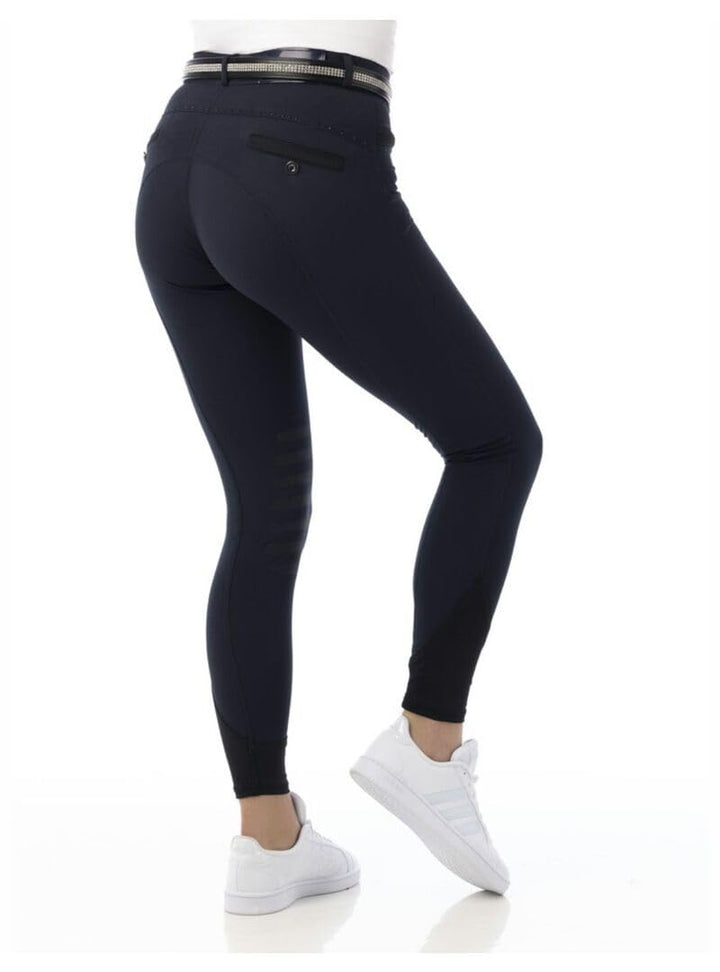 Equi-Theme Damen Reithose Silikon Kniebesatz SAFIR in 4 edlen Farben, Marine-40 Marine