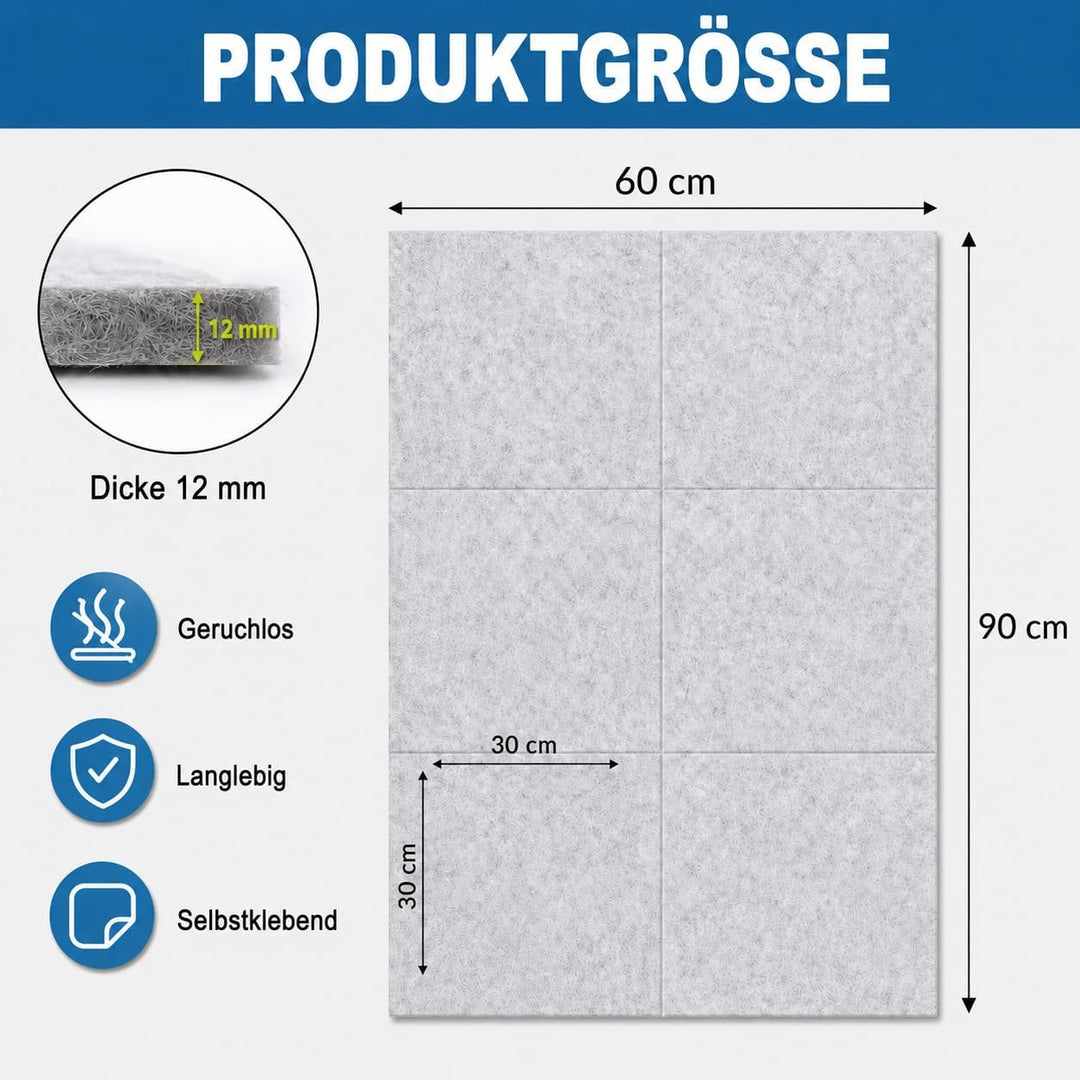 Faltbare Filz Dartboard Wandschutz, Silbergrau 60 x 90 cm, 12 mm Dicke, Selbstklebend Dartscheiben U