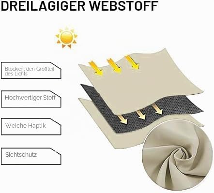 DWCN Blickdichte Vorhänge Verdunkelungsgardinen mit Ösen 2 Stücke Thermogardine für Wohnzimmer,Schla