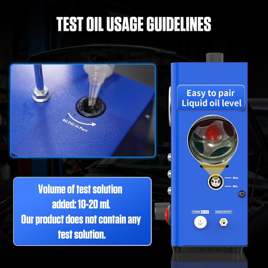 EVAP Rauchmaschine Nebelmaschine KFZ, Eingebaute Luftpumpe, Rauchlecksucher mit Manometer für alle D