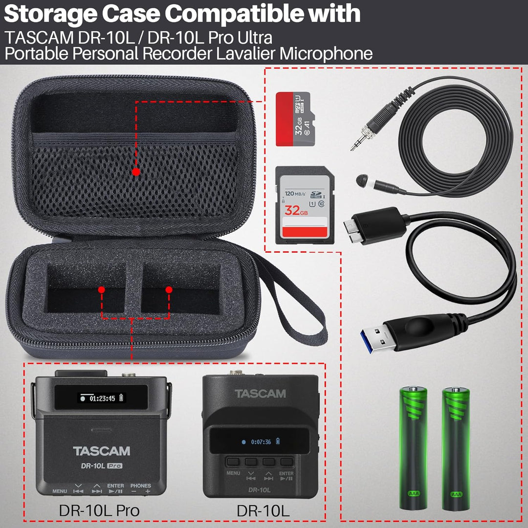 Hart Schutz Hülle Etui Tasche für Tascam DR-10L Pro/DR-10L Digital Audiorecorder für Tascam DR-10L /