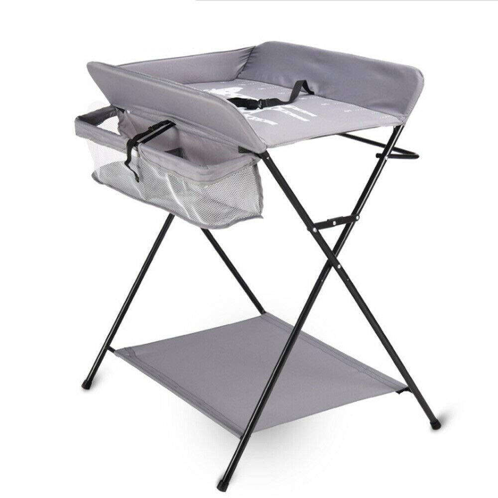 Baby Wickelkombi,Mobiler Wickeltisch mit 3 Fächer klappbare Wickelkommode Wickelauflage mit Sicherhe