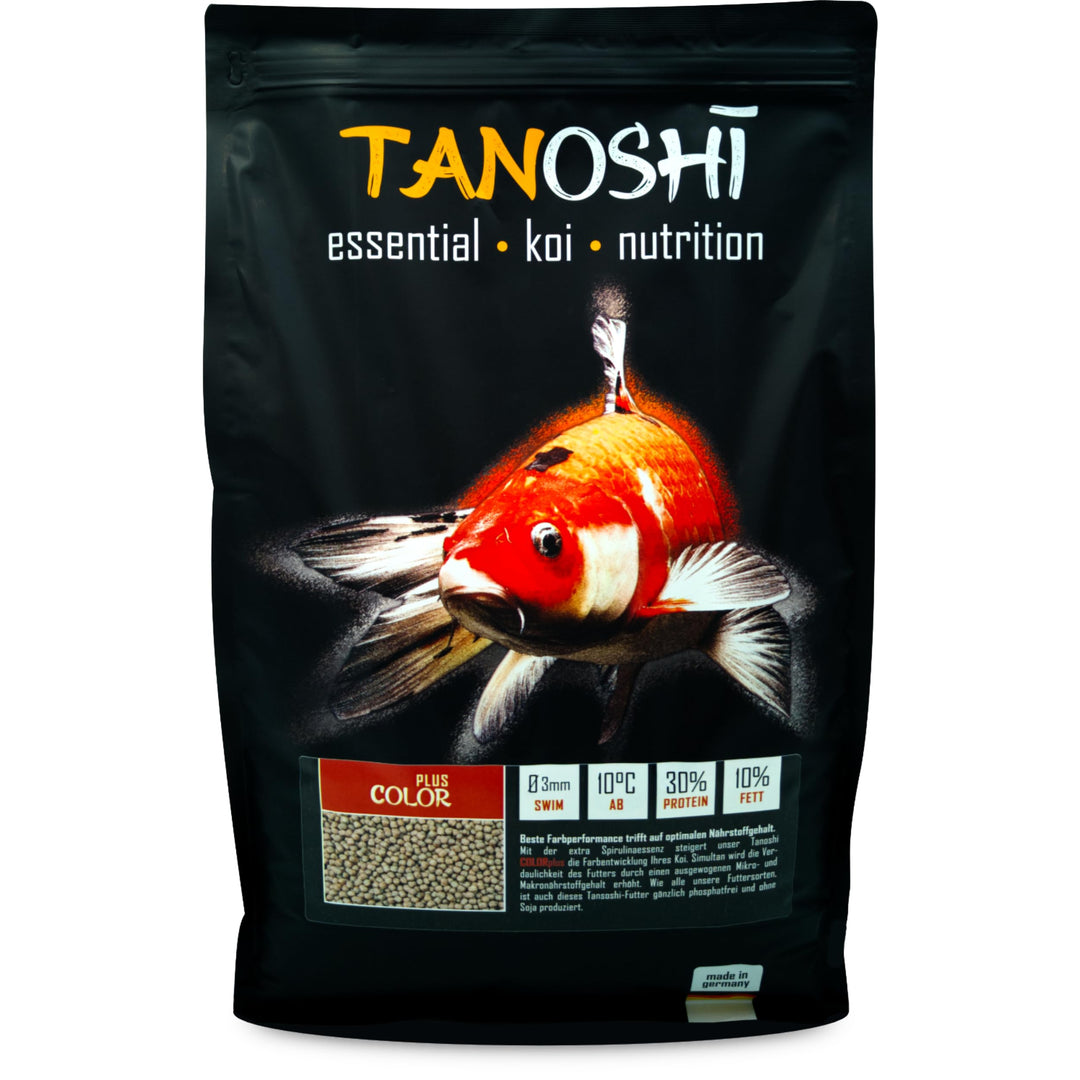 Tanoshi Koifutter - Color Plus 5 kg 3mm | Schwimmendes Allein-Koifutter für Intensive Farbentwicklun