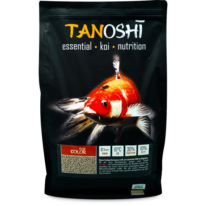 Tanoshi Koifutter - Color Plus 5 kg 3mm | Schwimmendes Allein-Koifutter für Intensive Farbentwicklun