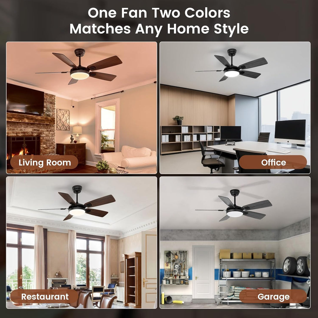 BLITZWILL Deckenventilator mit Beleuchtung, Ø132cm App Steuerung & Fernbedienung Deckenventilatoren