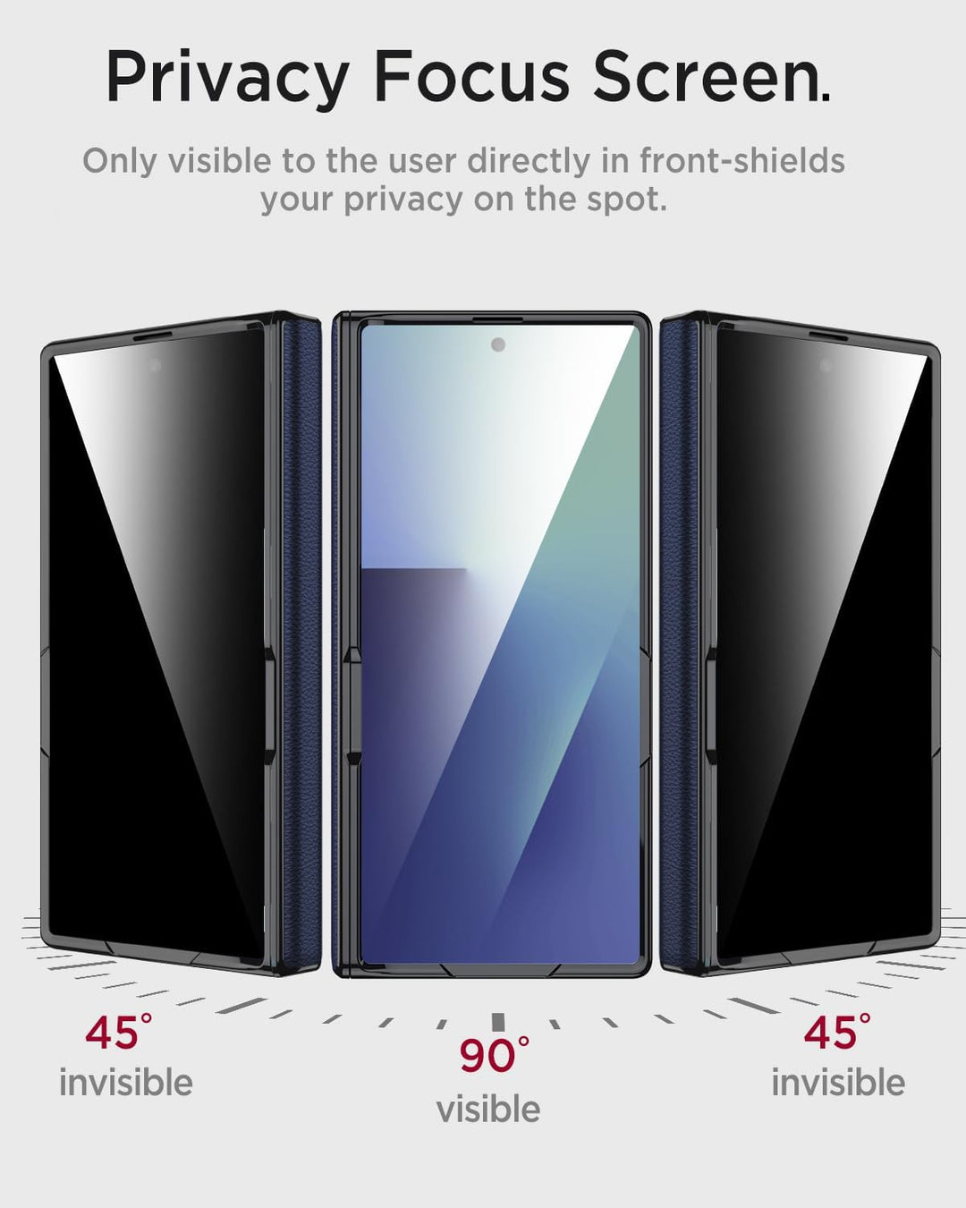 Miimall Privacy Case Kompatibel mit Samsung Galaxy Z Fold 7 Hülle Anti-SPY Displayschutz+Scharniersc
