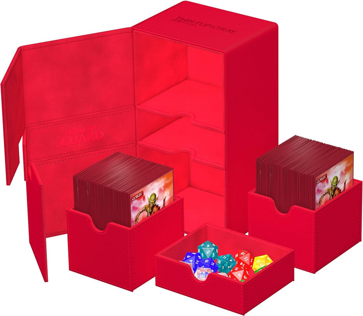Ultimate Guard Twin Flip`n`Tray 200+ XenoSkin Monocolor Rot, Rot
