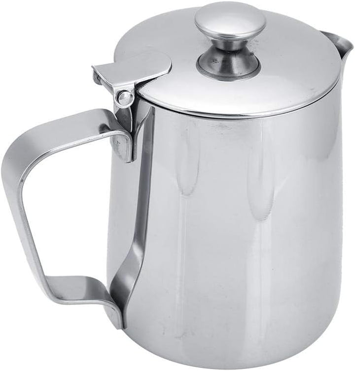 Edelstahl Kaffeetasse Becher Milchschaum Krug mit Deckel für Latte Coffee Art für Office Küche mit H