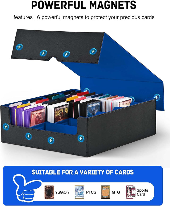 ZLCA Trading Card Storage Box, Commander Card Deck Case Holds 2400+ Cards, MTG Deck Box mit 4 Stopfe