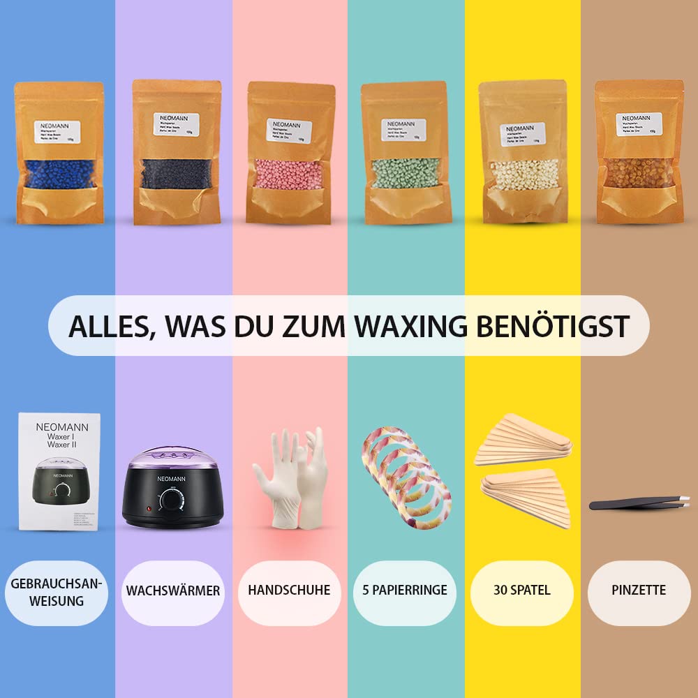 NEOMANN Waxer II DELUXE KIT Haarentfernungs-Wachswärmer | Hot Waxing Kit, warmwachs haarentfernung |