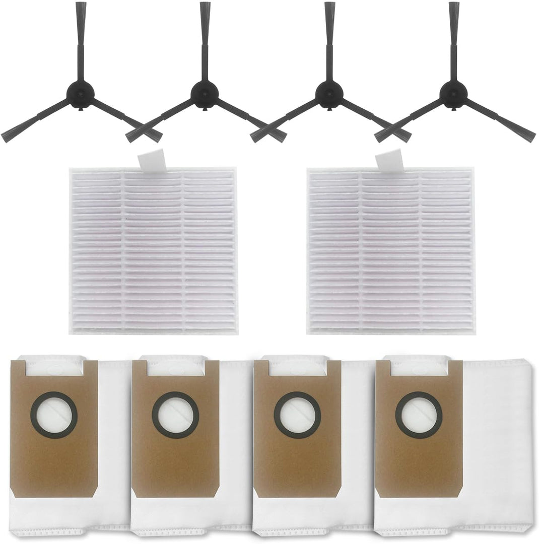 HomeTimes Ersatzteile für AIRROBO T20 Saugroboter Ersatz Zubehör mit 2 HEPA-Filter 4 Seitenbürsten 4