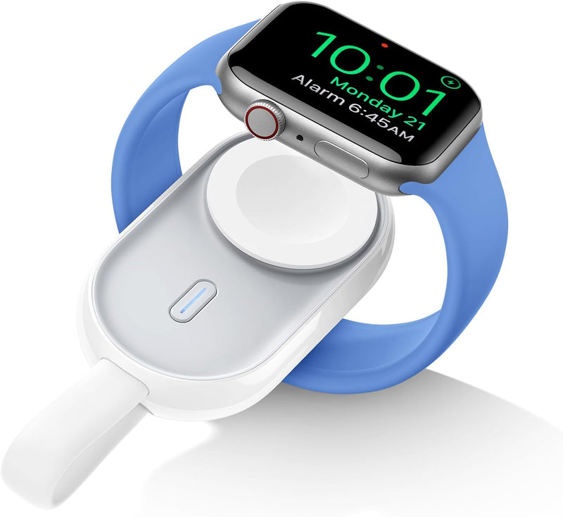 VEGER Mini Powerbank kompatibel mit Apple Watch Series (9-1) 1200mAh, Wireless Tragbares Ladegerät k