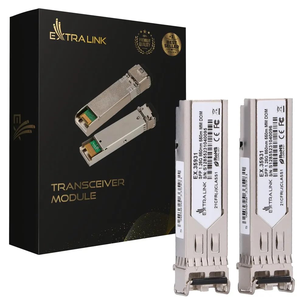 Extralink SFP Modul 1.25G LC Duplex Multimode 850 nm 550 m MSA-kompatibel – Für HP, ARUBA, Switches,