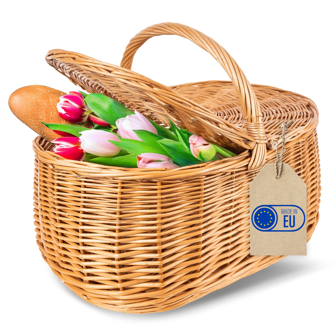 Creative Home Grosse Picknickkorb Weidenkorb mit Henkel Einkaufskorb | 45 x 30 x 38 cm (+/- 2 cm) |