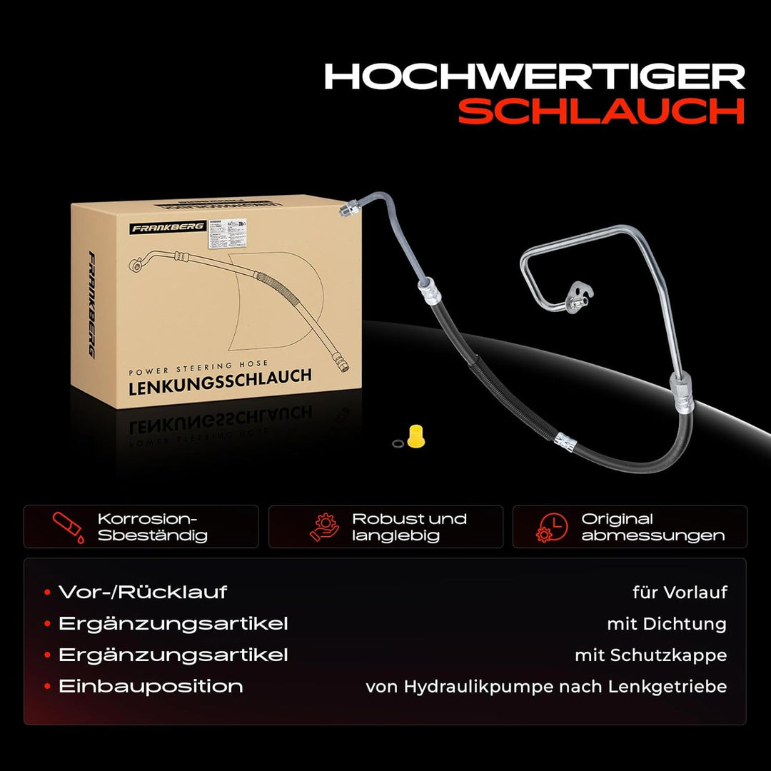 Frankberg Servolenkung Schlauch von Hydraulikpumpe nach Lenkgetriebe Kompatibel mit Fiesta V JD JH 1