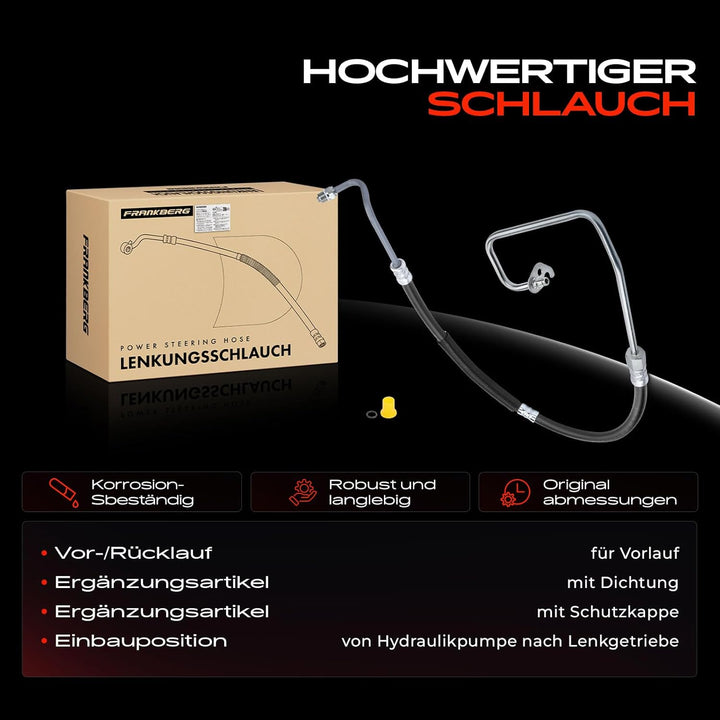Frankberg Servolenkung Schlauch von Hydraulikpumpe nach Lenkgetriebe Kompatibel mit Fiesta V JD JH 1