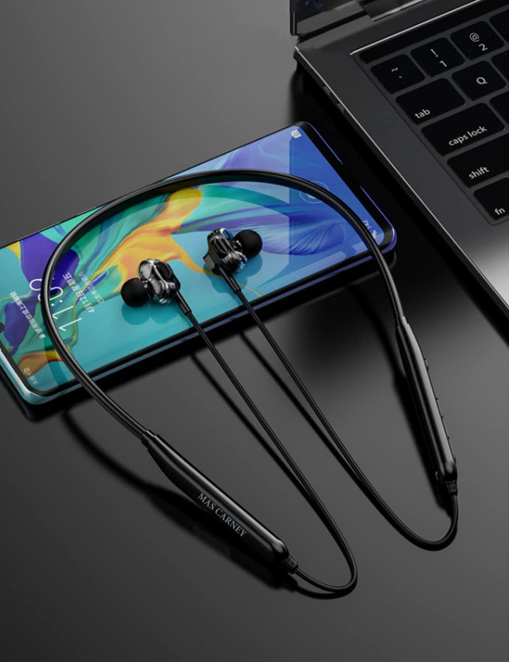 MAS CARNEY [2 Stück] BI2 Bluetooth Kopfhörer In Ear, Dual Drivers Kabellose Nackenbügel-Ohrhörer mit