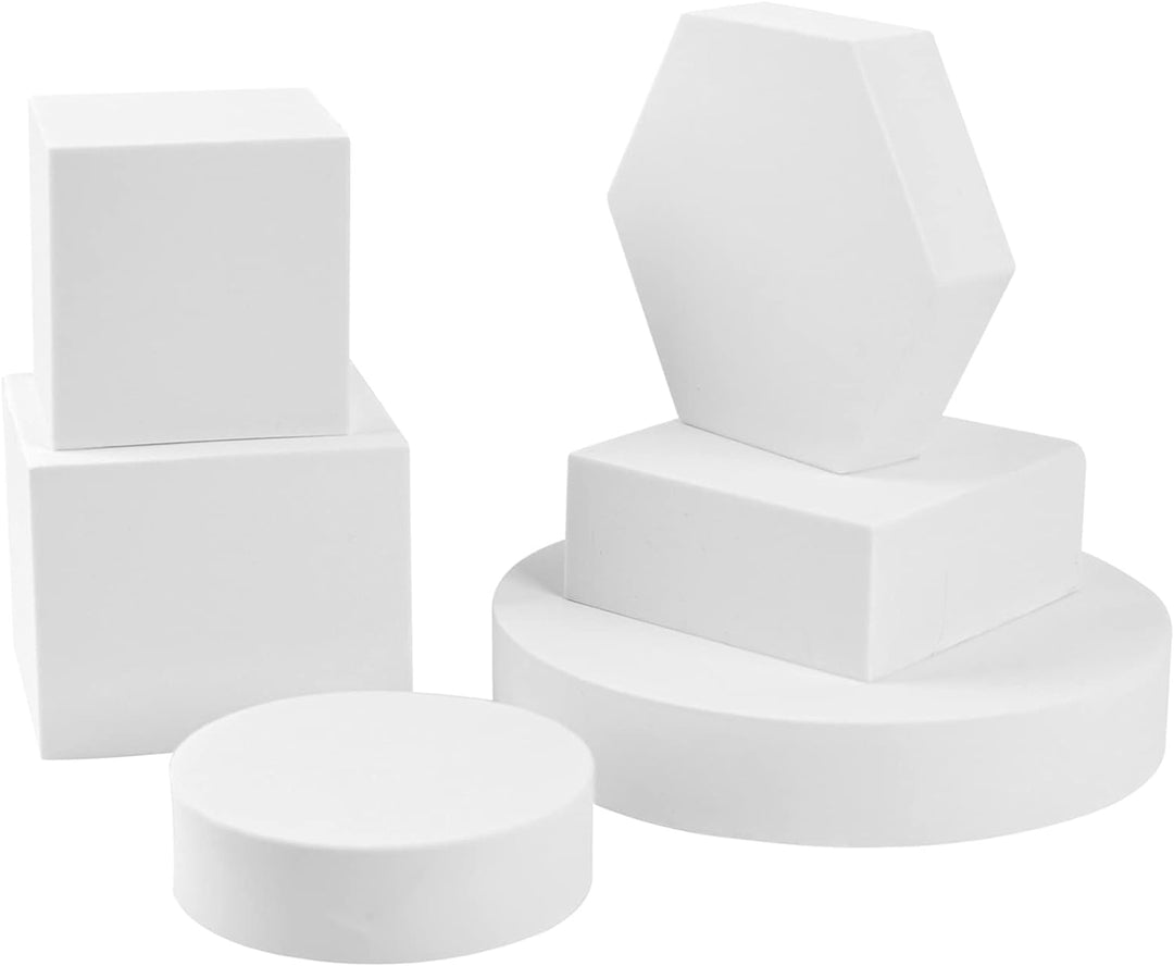 Selens Fotografie Requisiten Geometrische Würfelschaumformen 6 Stück Weiss Hintergrund Schaum Requis