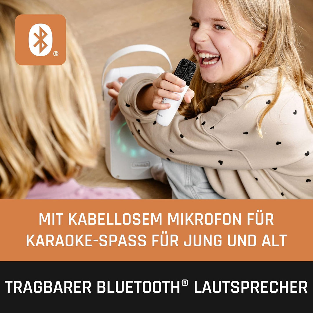Lenco BTC-060 tragbare Karaoke-Maschine - Bluetooth 5.2-20 Watt RMS - 2 Lautsprecher - Mikrofon - Fe