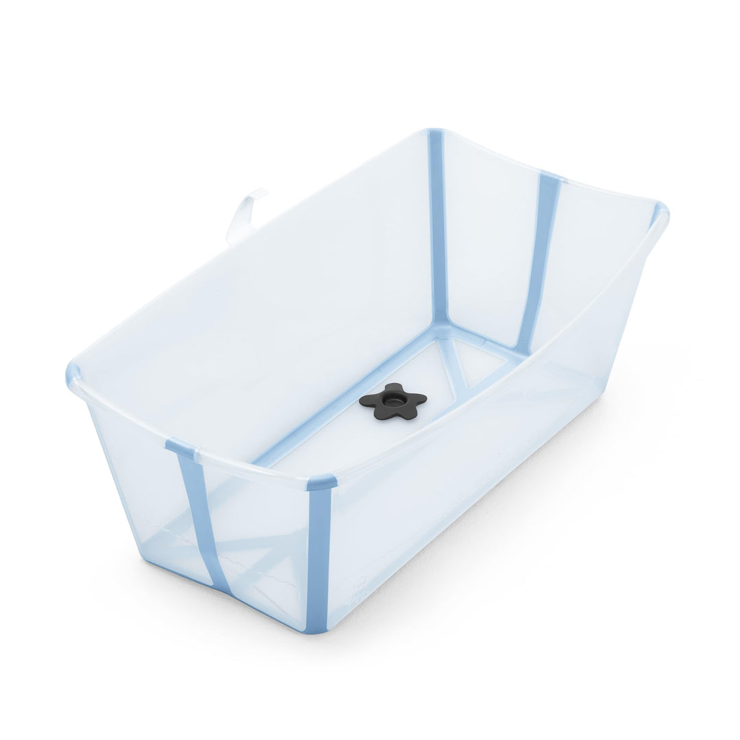 Stokke Flexi Bath, Ocean Blue - 64 x 24 x 34 cm - Faltbare Babybadewanne für Neugeborene und Babys -