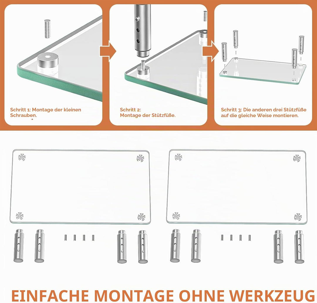 Hemudu Monitorständer, 3 verstellbare Höhen, Computerständer, Schreibtisch-Organizer für PC, Laptop,