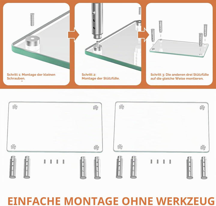 Hemudu Monitorständer, 3 verstellbare Höhen, Computerständer, Schreibtisch-Organizer für PC, Laptop,