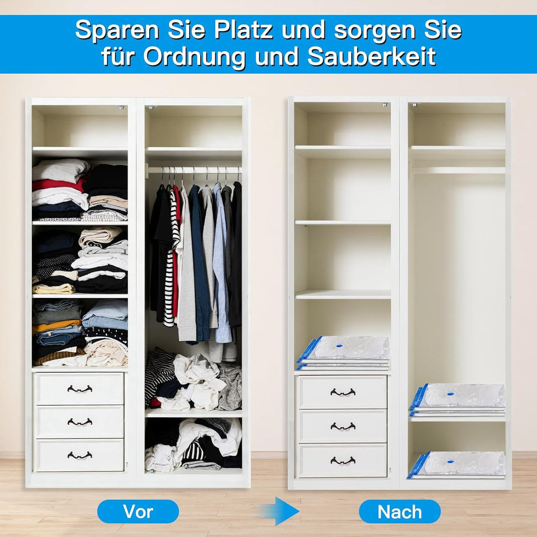Vakuumbeutel für Kleidung Bettdecken mit Elektrische Pumpe,12 Stück vacuum bags for clothing (3 Jumb