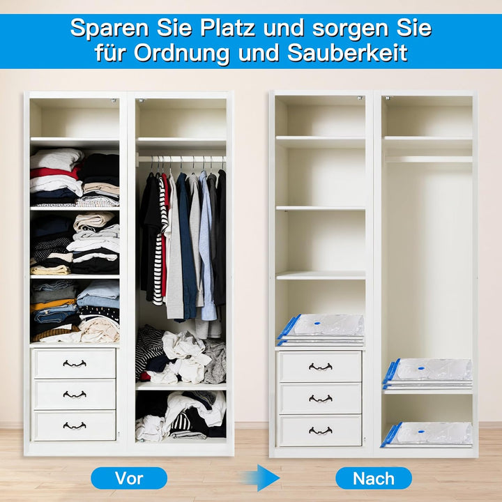 Vakuumbeutel für Kleidung Bettdecken mit Elektrische Pumpe,12 Stück vacuum bags for clothing (3 Jumb