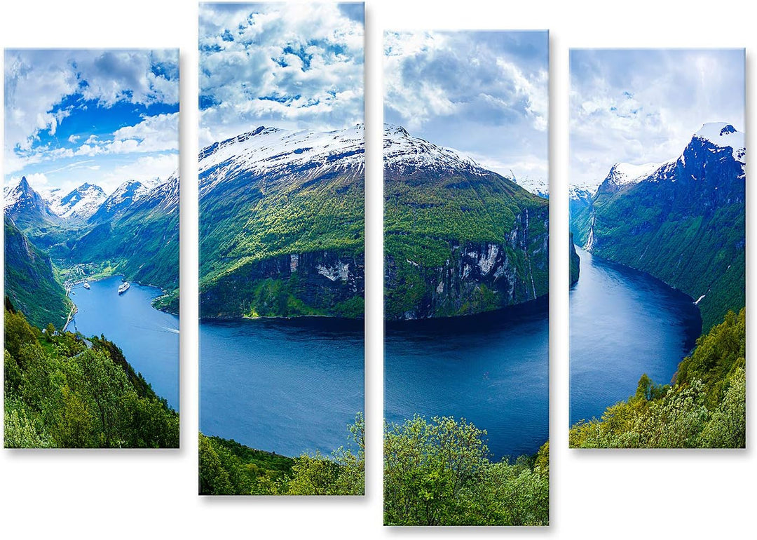 islandburner Prime Bild auf Leinwand Geiranger Fjord Schöne Natur Norwegen Bilder Wandbilder Poster